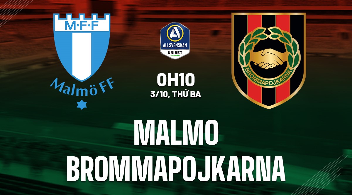 Soi kèo Malmo vs Brommapojkarna 0h10 ngày 3/10